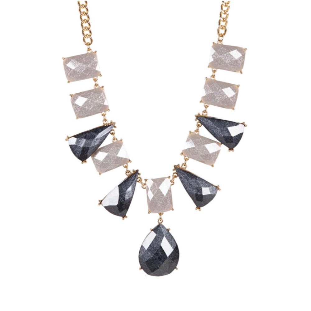 Charcoal gray / light gray statement necklace